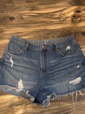 Aerie Classic Distressed Denim Women’s Shorts - Blue- Size medium.